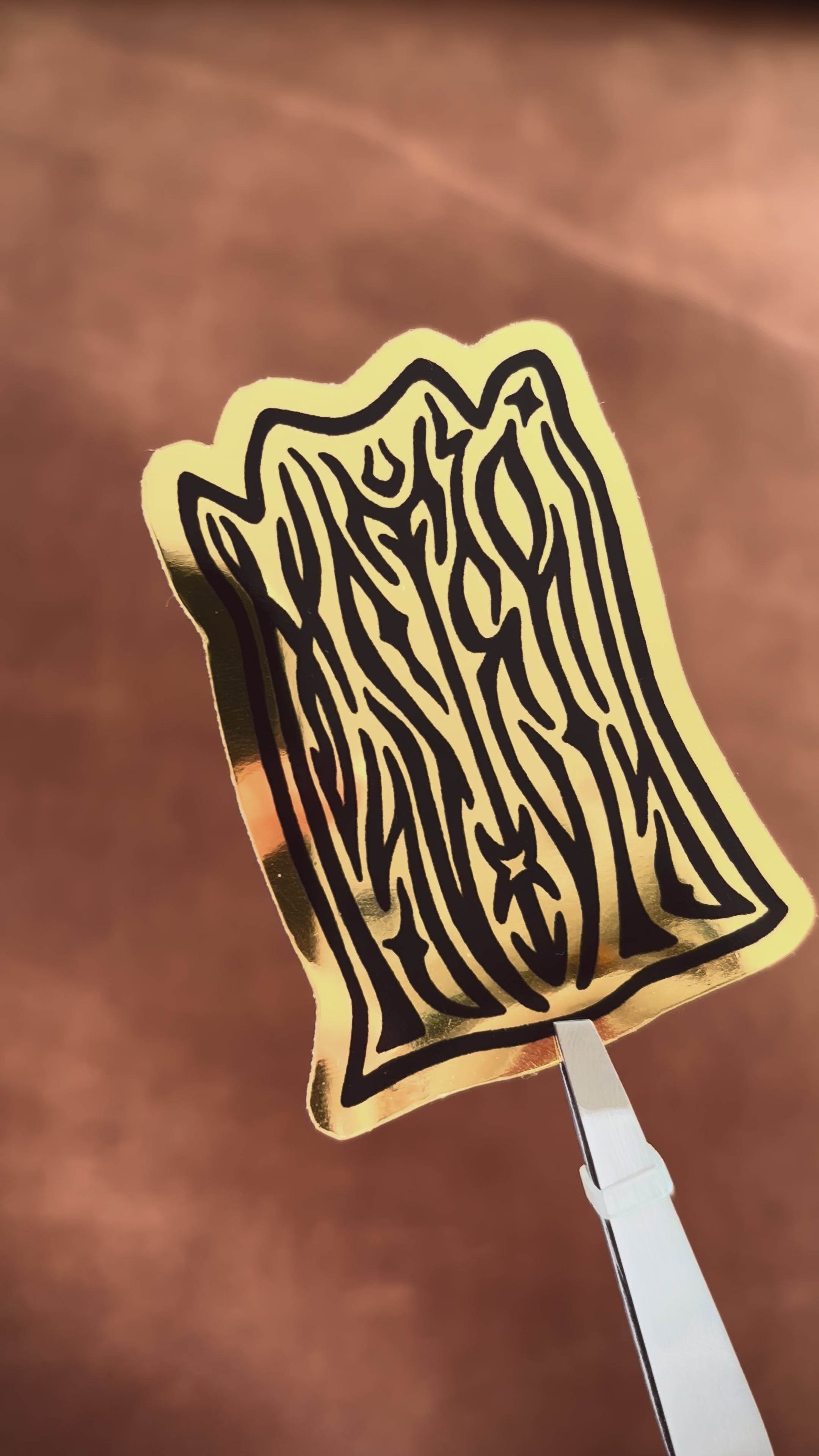 Mystery - Gold Chrome Sticker